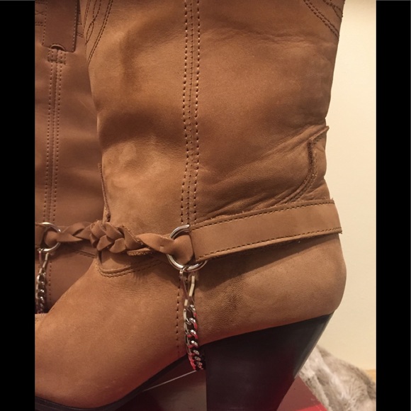 Soft Rich Tan Suede Cowboy Boots by Dingo - Picture 3 of 8